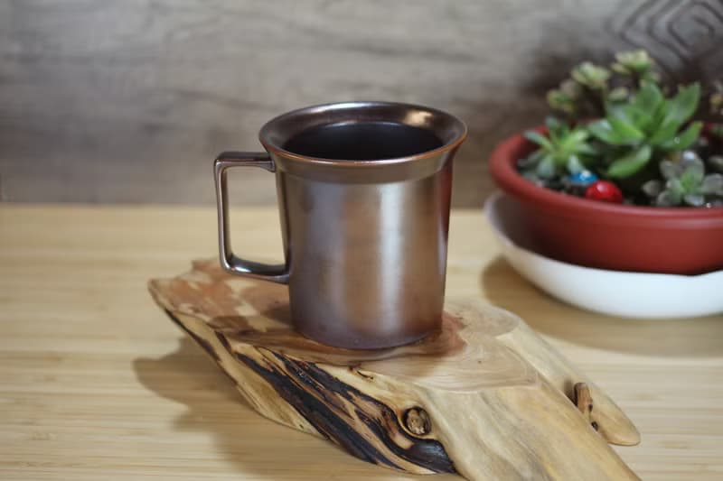 【送禮好物】240ml 柴燒古銅金 方韻杯 咖啡杯 台灣鶯歌製