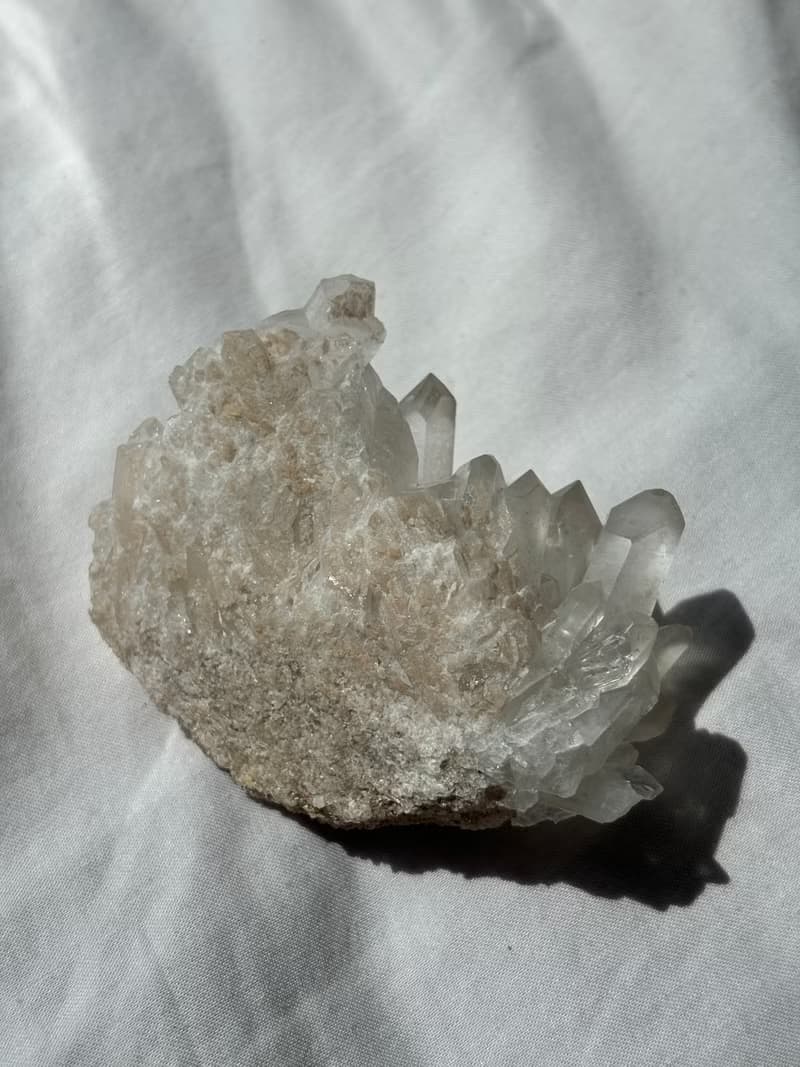 喜馬拉雅 白水晶 透體彩虹 刀刻紋 印記 白水晶簇 手握 今日和你