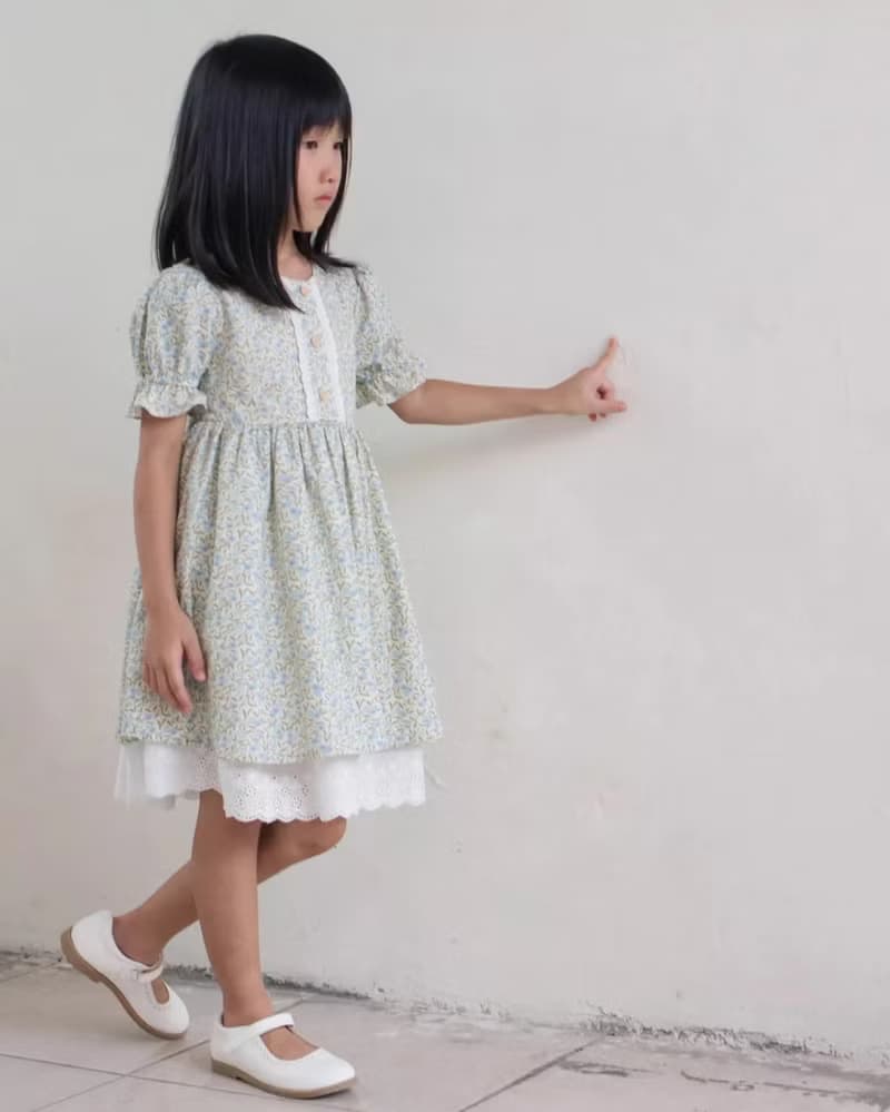 女童歐洲小碎花鄉村風洋裝