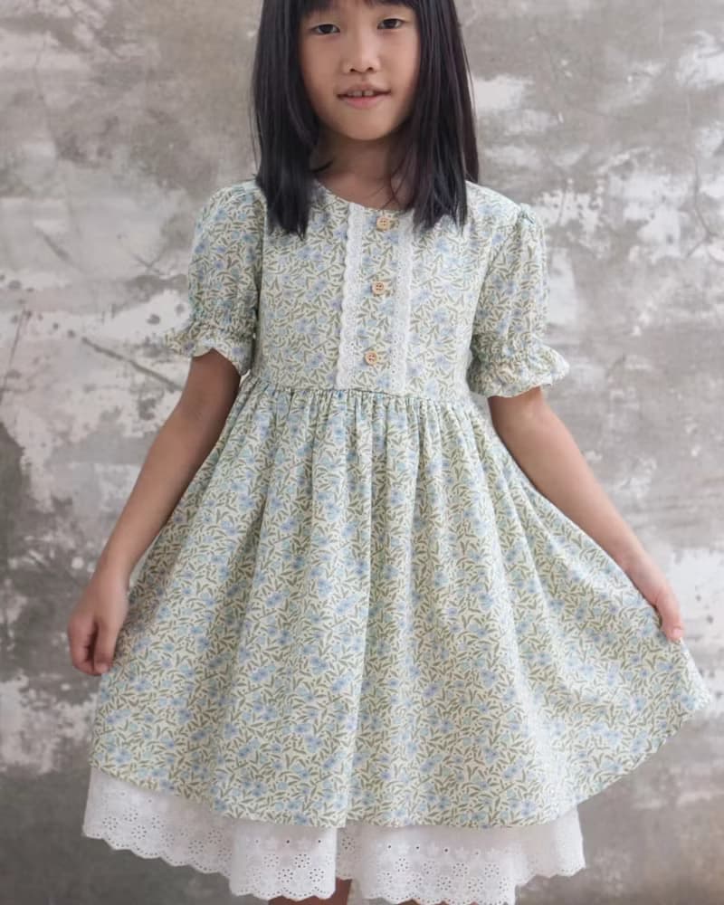 女童歐洲小碎花鄉村風洋裝