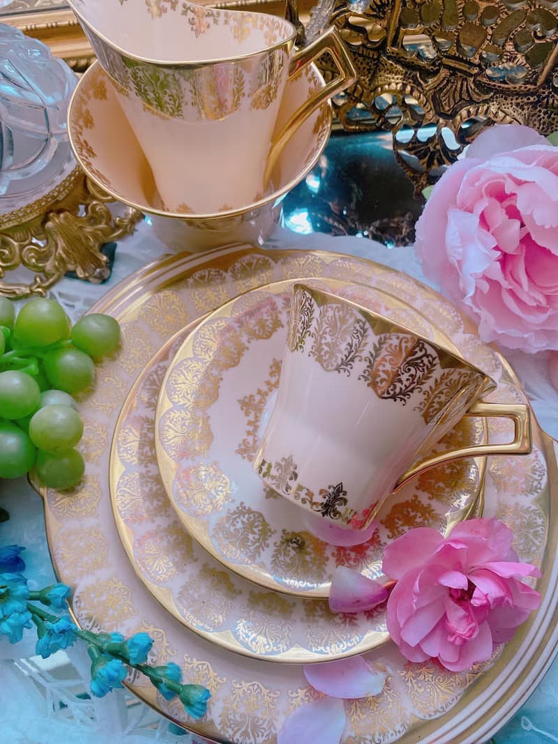 1927 年 Royal Albert 新藝術時期古董杯花茶杯咖啡杯母親節禮物