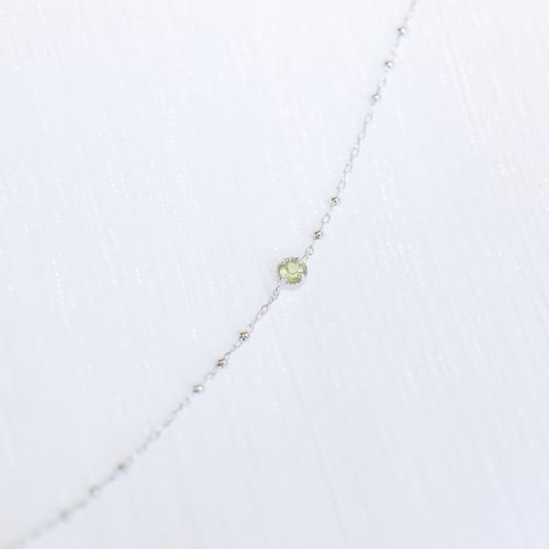 橄欖石925純銀小蛋糕手鍊