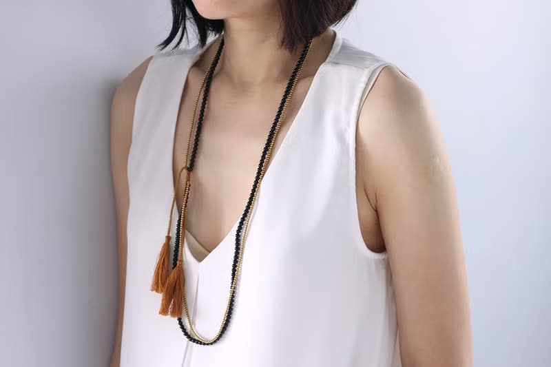 黑瑪瑙石流蘇長項鍊包裹手鍊