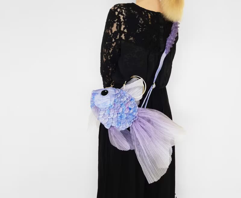 金魚包  設計師限量手作 3way單肩背包 側背包 手提包(小)冰川紫