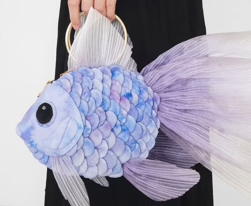 花火金魚 3way手提 斜背包 肩背包 女士 手作 紫 (小)