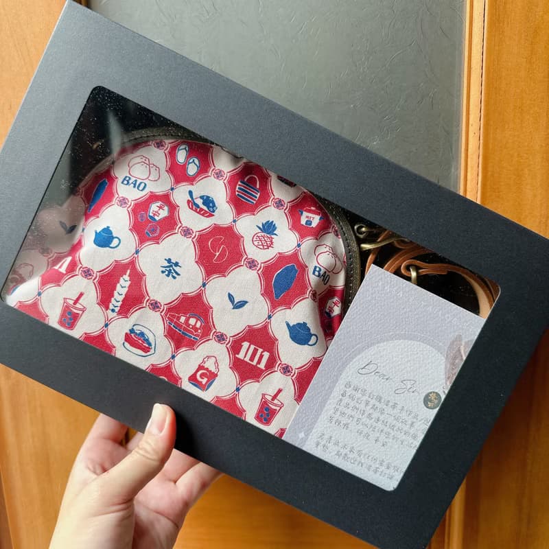 臺灣圖案口金包v ESG包材v 斜背肩背v 101茶葉珍奶藍白天燈小籠包