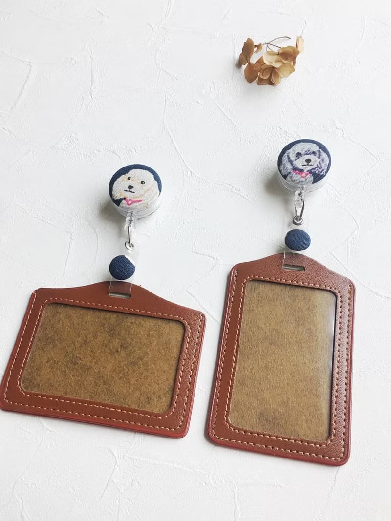 手作好禮 ALL PASS 小狗伸縮扣環 +卡套 悠遊卡證件套卡夾