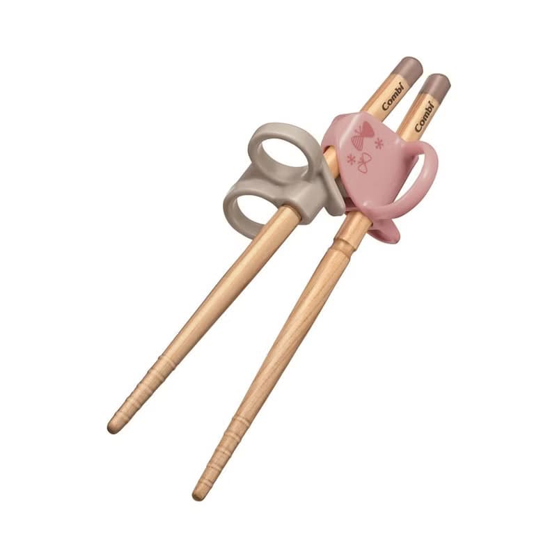 【combi】木製三階段彈力學習筷 (左手/右手, 附環保收納袋)