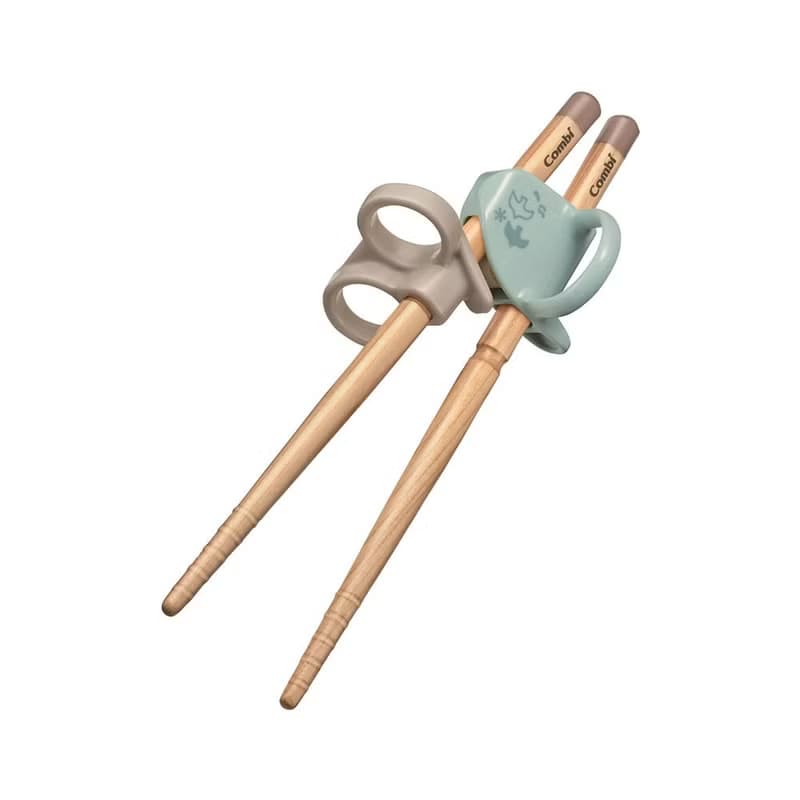 【combi】木製三階段彈力學習筷 (左手/右手, 附環保收納袋)