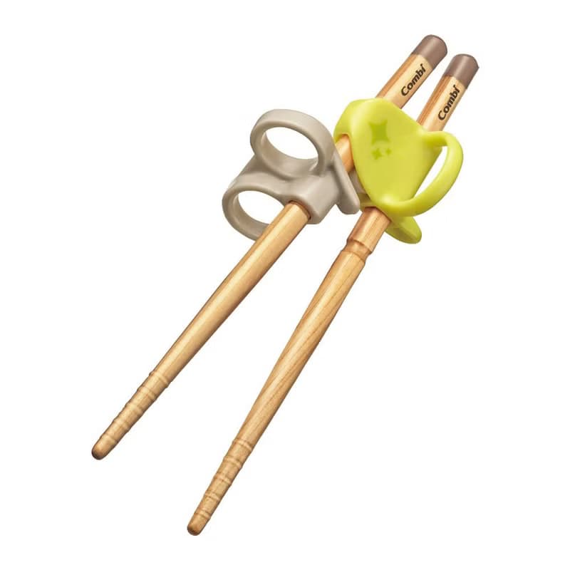 【combi】木製三階段彈力學習筷 (左手/右手, 附環保收納袋)