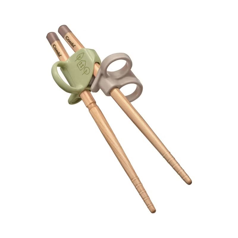 【combi】木製三階段彈力學習筷 (左手/右手, 附環保收納袋)