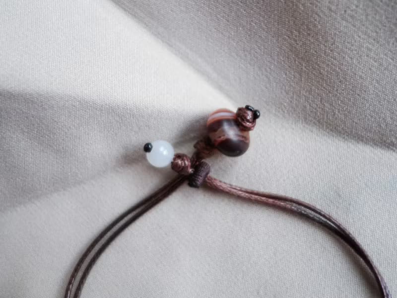 平安扣綠意翡翠結繩手鍊・緬甸玉・天然石・瑪瑙