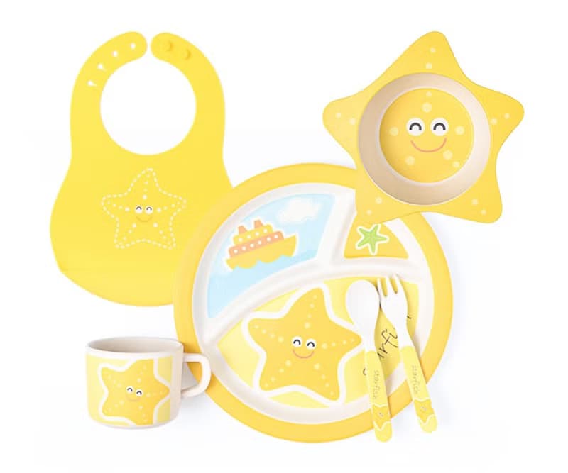 【LABOOS 樂舖】天然竹纖維兒童餐具 小星星套裝