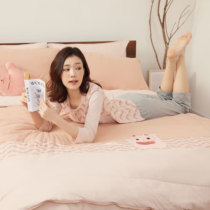 招財貓 四季被-瑰蜜粉