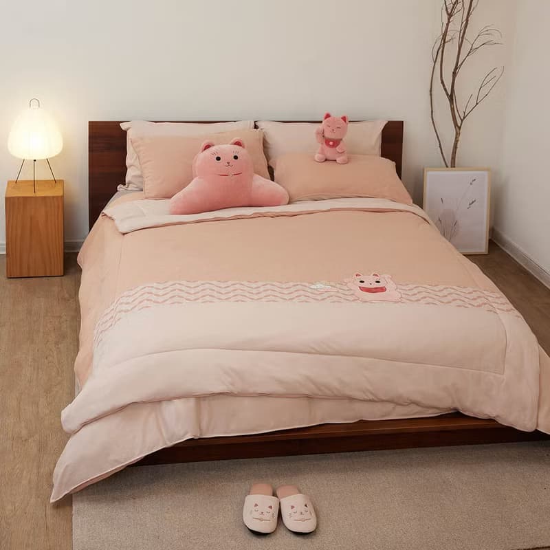 招財貓 四季被-瑰蜜粉