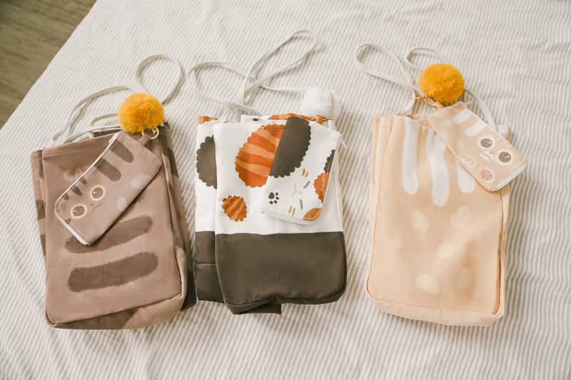 【生日禮物】奶油三花貓紋包 文藝慵懶側背包百搭休閒 聖誕禮物