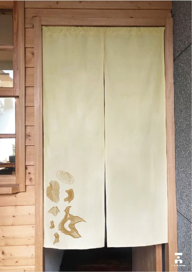 (多色款訂製專區) 流線山脈-有機棉絹印日式中門簾Organic Cotton