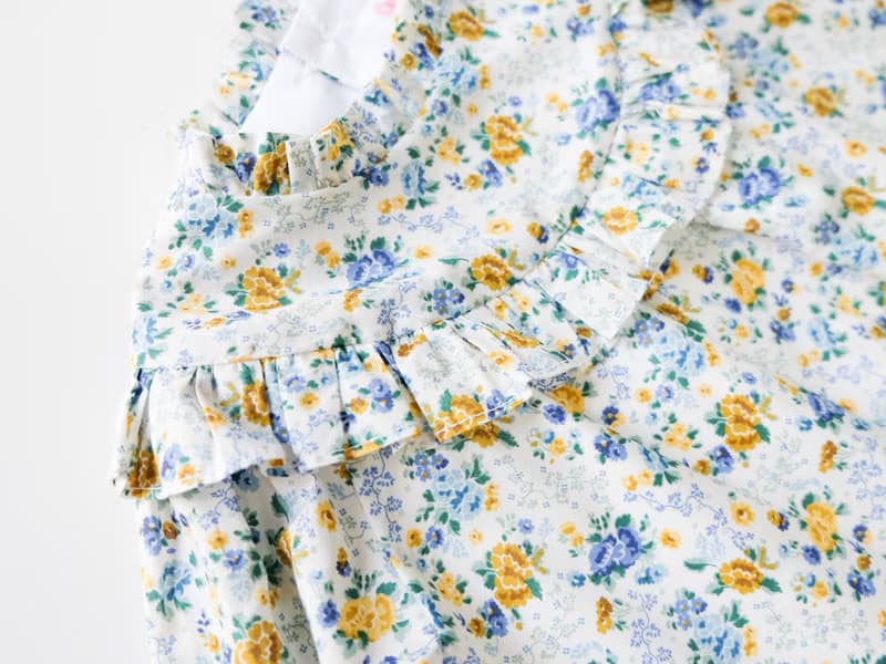 英國LIBERTY FABRICS有機棉女童Valentine法式古典小荷葉印花洋裝