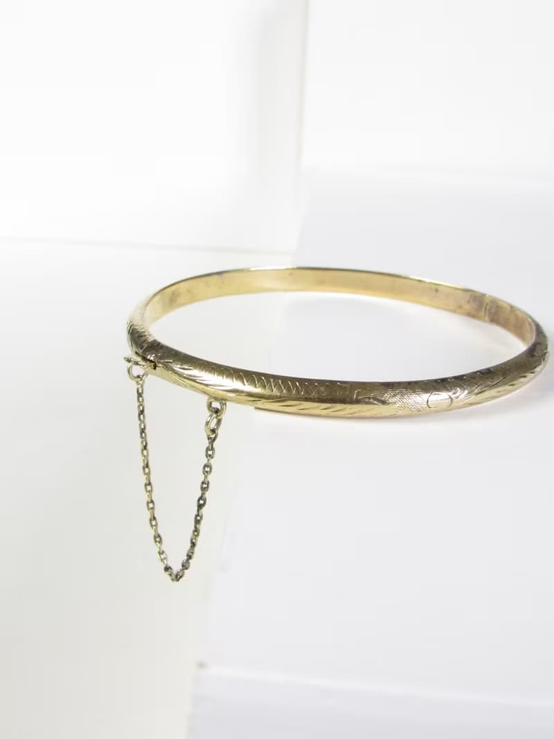 Vintage Gold Vermeil 925 Sterling Silver Bangle Bracelet