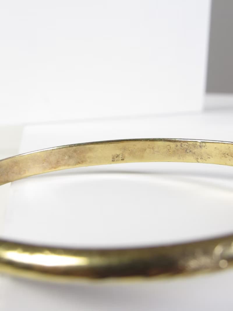 Vintage Gold Vermeil 925 Sterling Silver Bangle Bracelet