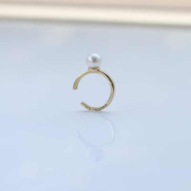 14K Natural Pearl Cuff 天然珍珠耳夾耳環
