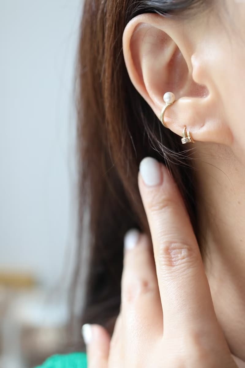 14K Natural Pearl Cuff 天然珍珠耳夾耳環