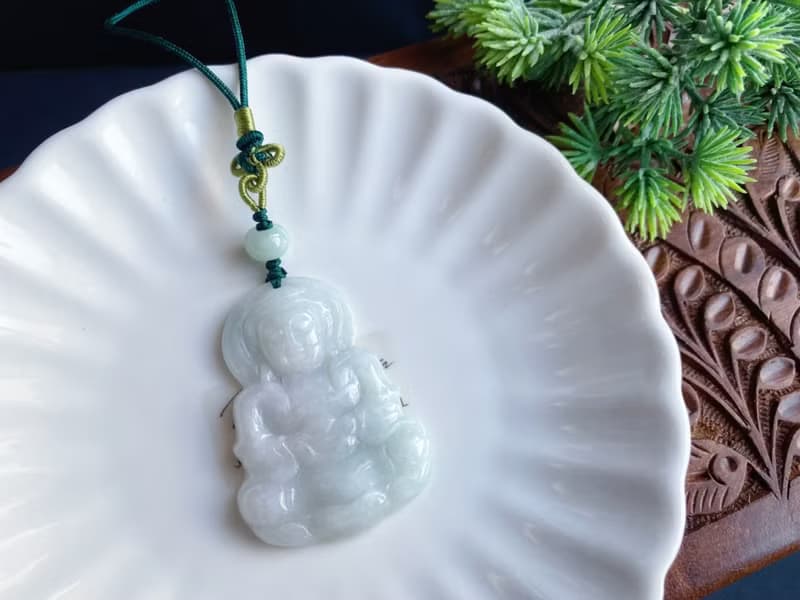 緬甸玉翡翠 正庄觀音 菩薩 掛件 玉牌 天然石 禮物