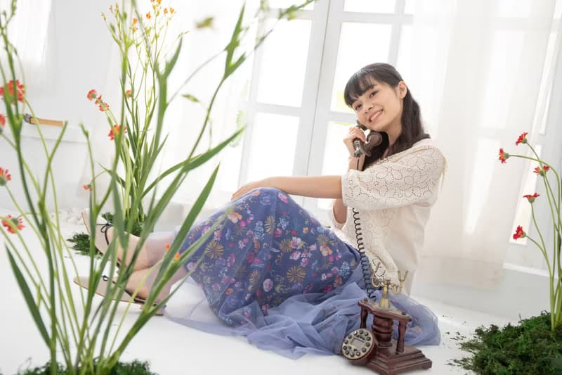 【波麗印花】平口小禮服 雙層印花瀑布紗裙 兩穿洋裝 琉璃紺