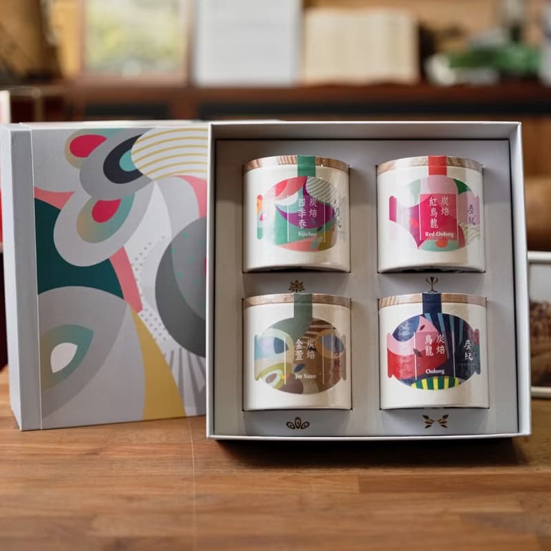 炭索四季茶敘茶葉禮盒(4罐裝禮盒)/台灣烏龍茶/台灣伴手禮.日本最