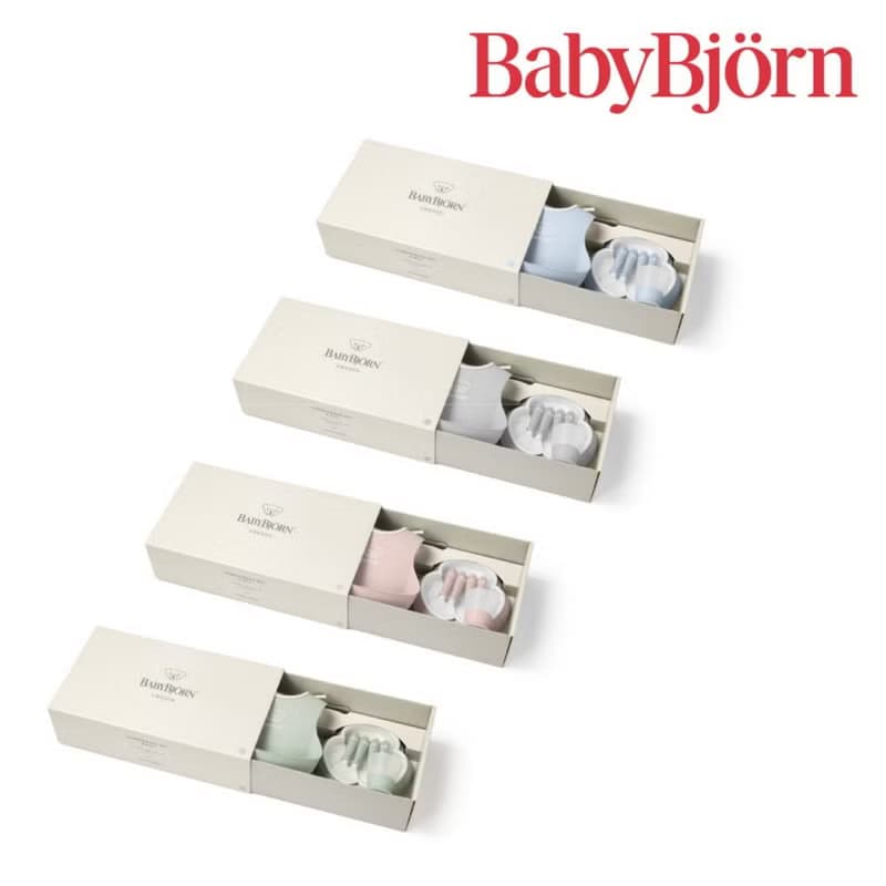 【BabyBjörn】圍兜餐具豪華組禮盒-4色選擇