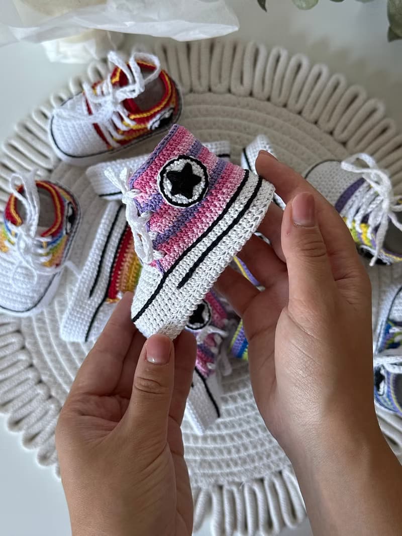Cute Converse Baby Booties Baby Newborn Shoes Gift Baby Reveal Party Family Look