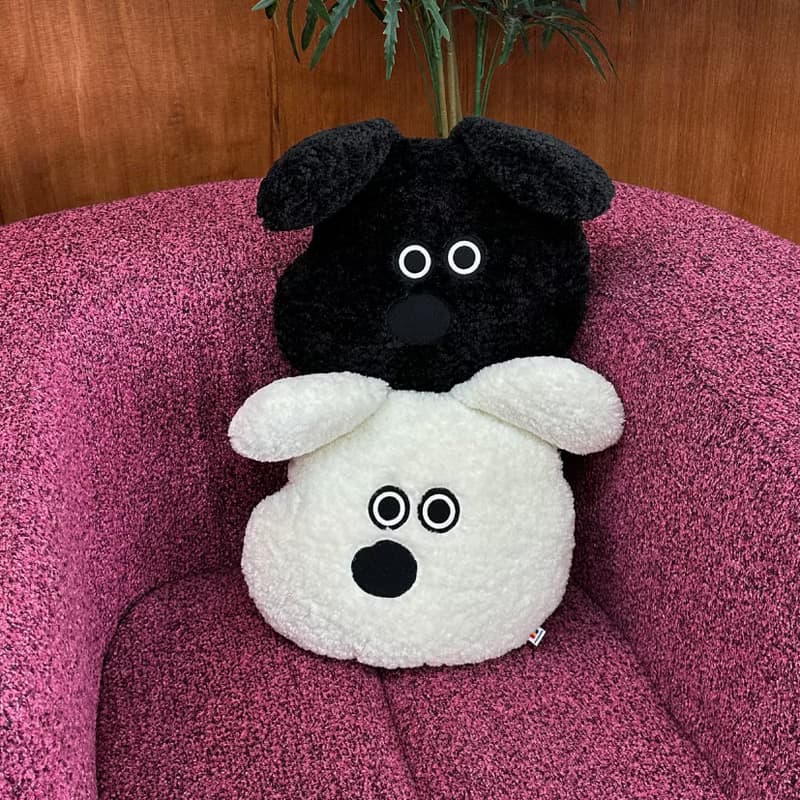 PAPA.GO.PAPA Piz Poodle Puppy Pluffy Cushion(Black)