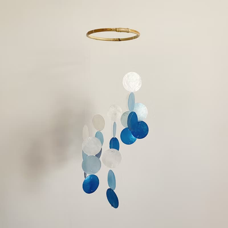 DIY-KIT | Italian Xylophone_Blue Circle | Shell Wind Chime Mobile | #0-330