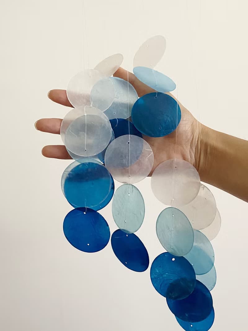 DIY-KIT | Italian Xylophone_Blue Circle | Shell Wind Chime Mobile | #0-330