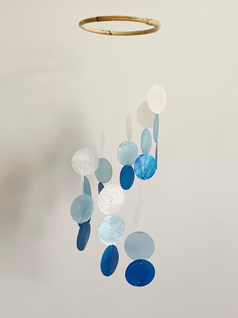 DIY-KIT | Italian Xylophone_Blue Circle | Shell Wind Chime Mobile | #0-330