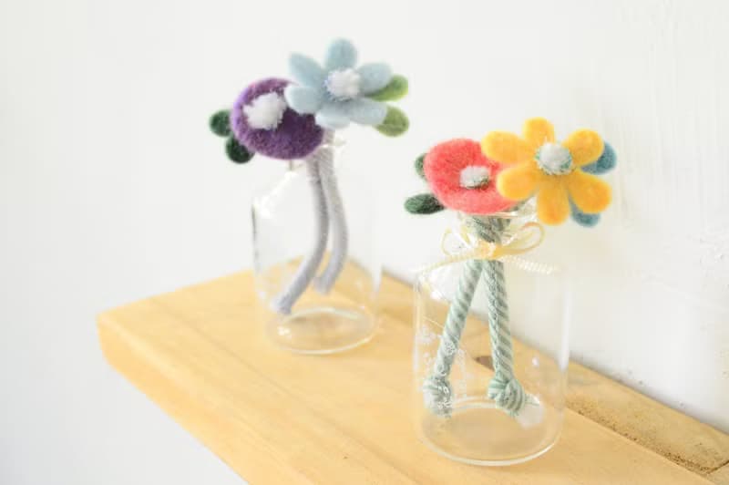 基礎1 羊毛氈(針氈)線上課程材料包-迷你花束擴香瓶(附教學影片)