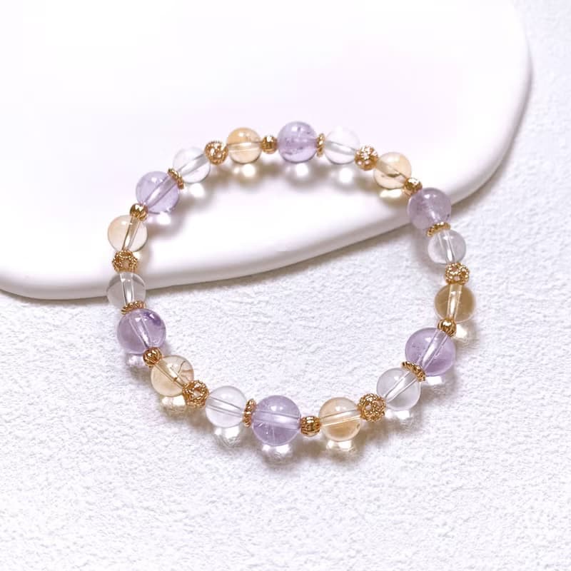 紫苑 | 紫水晶 黃水晶 水晶手串 手鏈