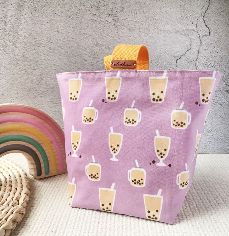 織女小水桶提袋-俏皮可愛防潑水提袋 多功能隨身手提午餐具袋