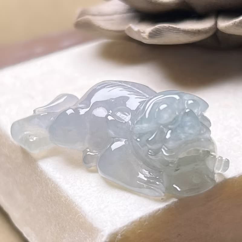【招財神獸】冰種翡翠戰神貔貅 | 天然緬甸玉翡翠A貨 | 送禮