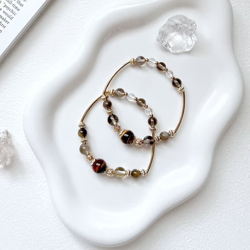 【天行者】虎眼石水晶碎石設計手鍊