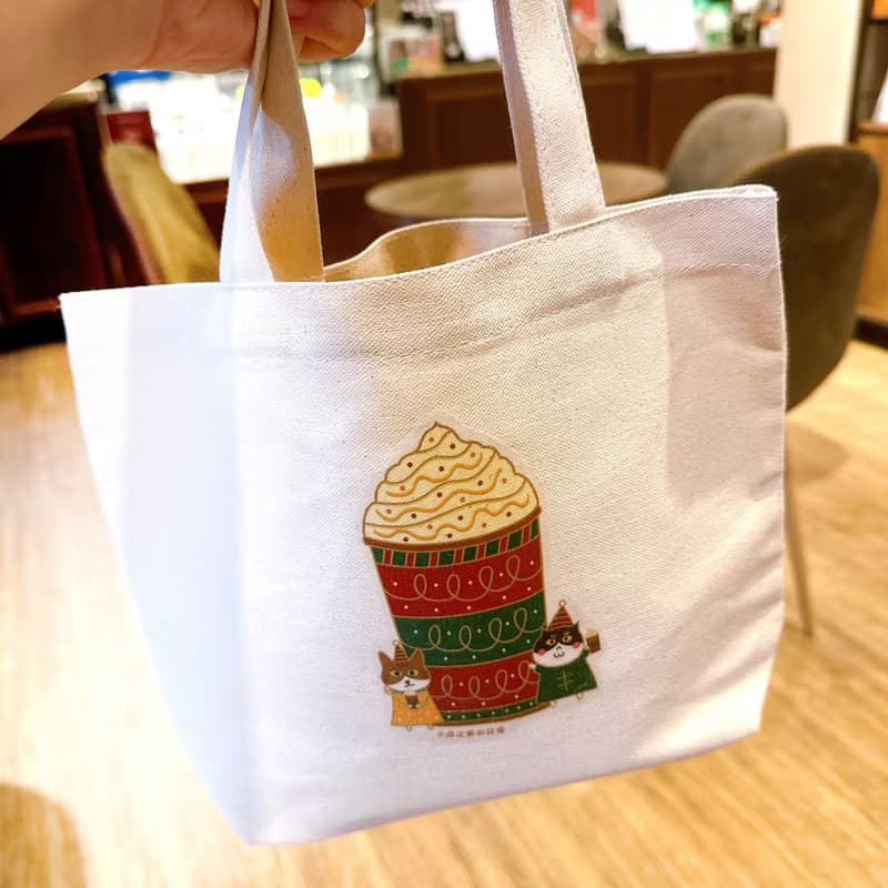 聖誕禮物 |  太妃核果拿鐵の日常  貓咪帆布袋 (午餐袋) 手工印製