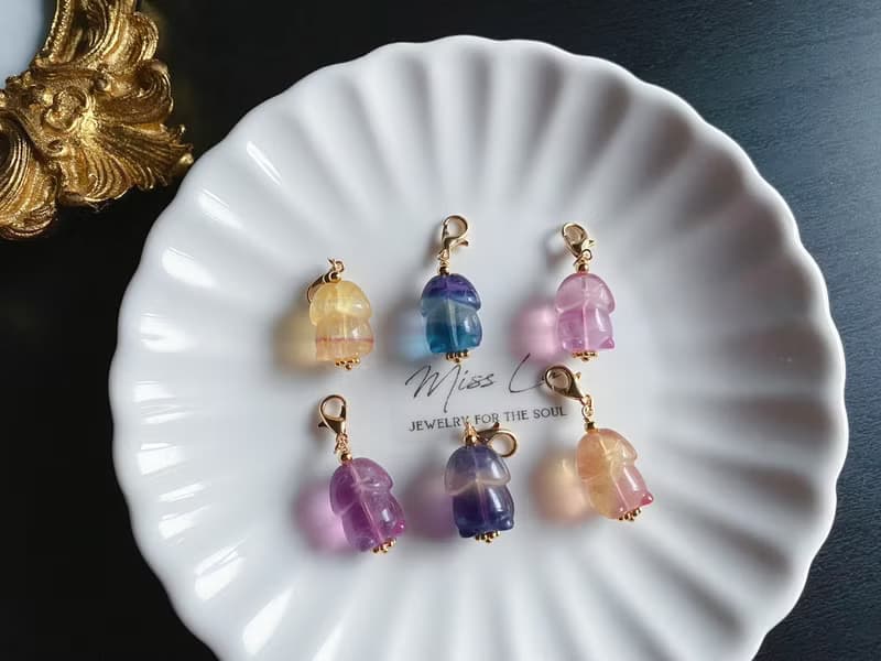 螢石 丁丁 招財 水晶 招桃花 招人緣 隨意扣 禮物 Fluorite
