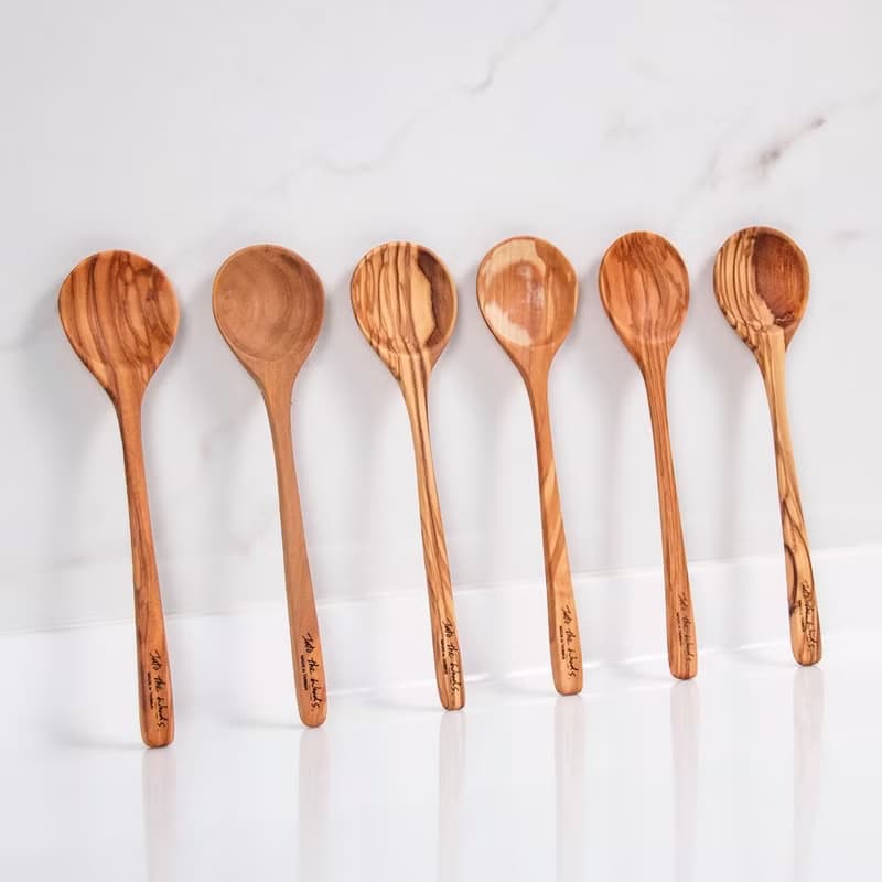 圓頭橄欖木湯匙19公分-單入