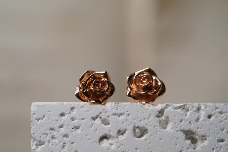 E190 18K金玫瑰花耳環 (直徑7MM)