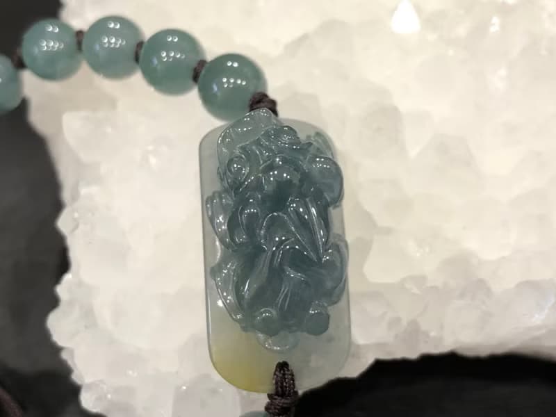 免費開光 天然藍水翡翠招財貔貅手鍊 開運 防小人 擋煞