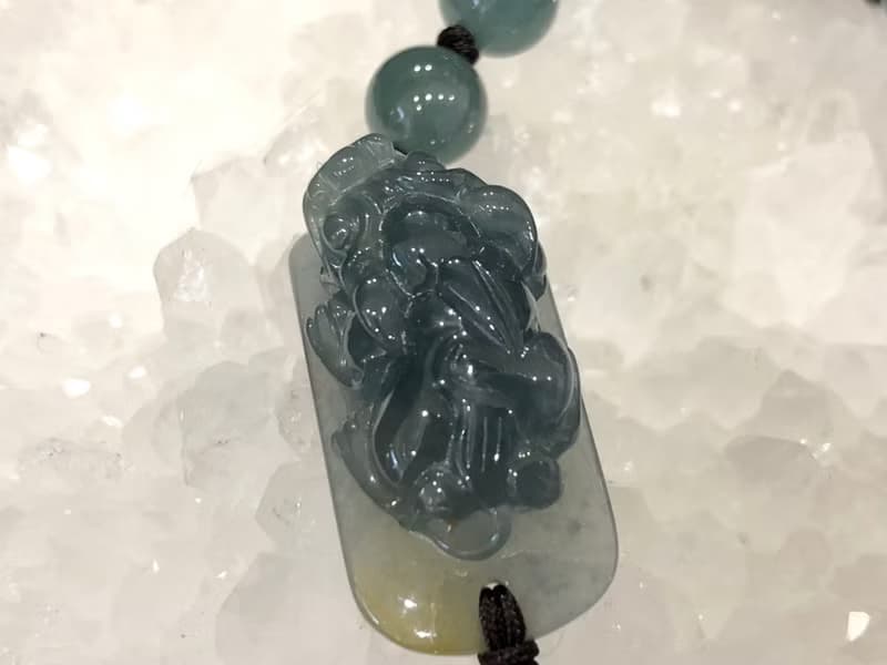 免費開光 天然藍水翡翠招財貔貅手鍊 開運 防小人 擋煞