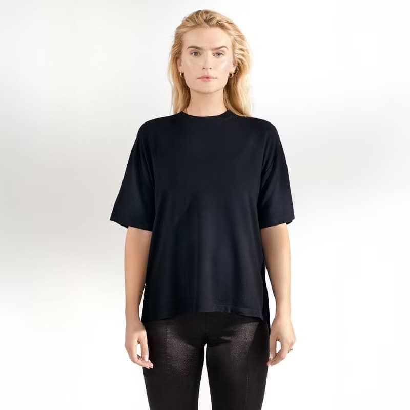 Bread & Boxers T shirt Soft Fiber 女用垂墜感柔棉T恤 - 黑