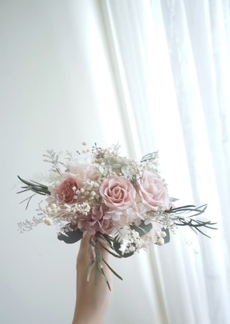 畢業花禮畢業花禮生日莫蘭迪色系復古粉自然色永生花不凋花