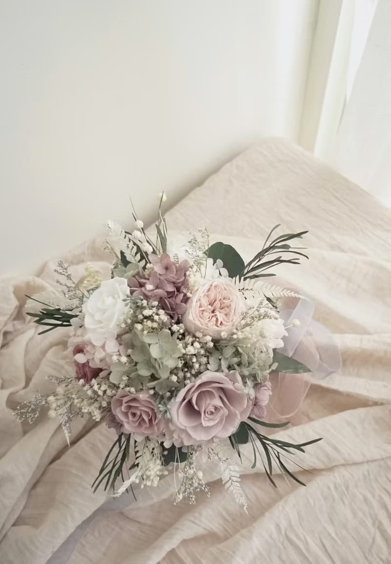 畢業花禮畢業花禮生日莫蘭迪色系復古粉自然色永生花不凋花