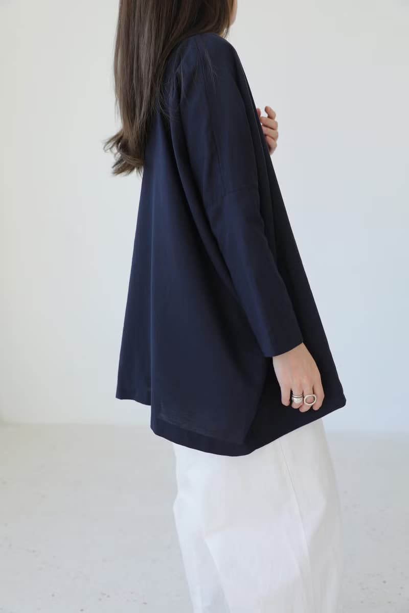 日本產梭織羊毛 一字領寬鬆針織衫 I Wool Boat Neck Top